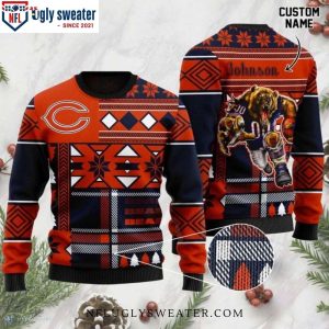 Chicago Bears Ugly Christmas Sweater – Custom Name Chicago Bears Graphic