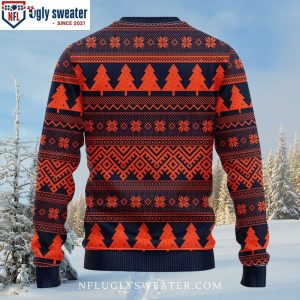 Chicago Bears Ugly Sweater – Logo Print, Laurel Wreath And Christmas Lights