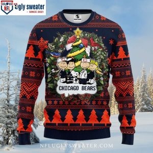 Chicago Bears Ugly Sweater Logo Print With Snoopy Dog 1