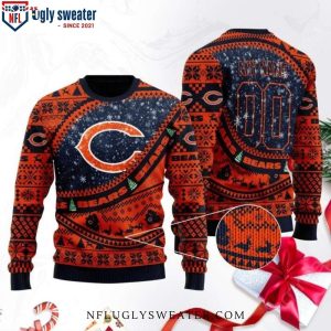 Chicago Bears Xmas Sweater – Logo Print Snowflake Pattern With Custom Name