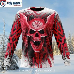 Chiefs Kingdom Skull Art Ugly Sweater – Festive Team Apparel