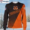 Cincinnati Bengals Ugly Christmas Sweater – Skull Flower And Laurel Wreath