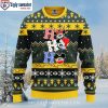 Green Bay Packers Go Pack Go Simple White Green Ugly Christmas Sweater