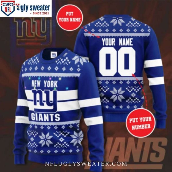 Christmas Light Pattern New York Giants Christmas Sweater – Shine Bright