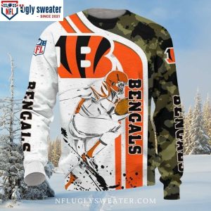 Cincinnati Bengals Army-Inspired Ugly Christmas Sweater For Him