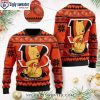 Cincinnati Bengals Logo Print And Funny Christmas Deer Holiday Sweater