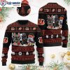 Cincinnati Bengals Ugly Christmas Sweater – Skull Flower And Laurel Wreath