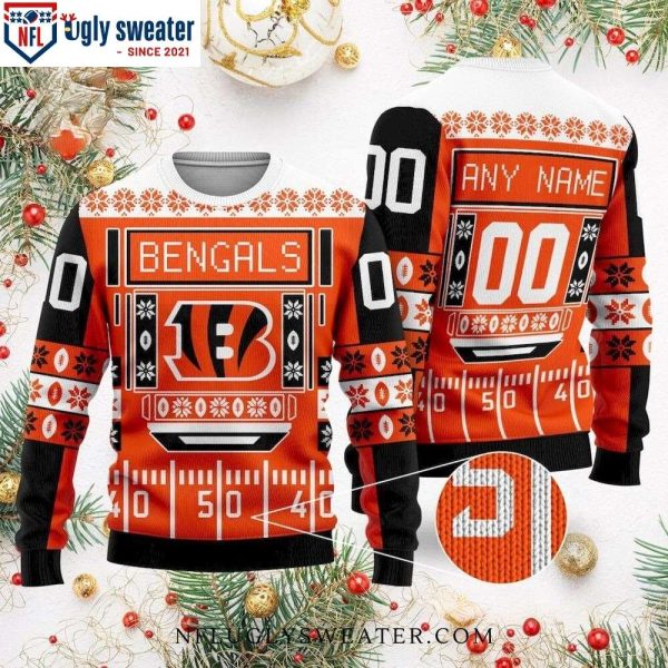 Cincinnati Bengals Ugly Christmas Sweater With Stadium Graphics