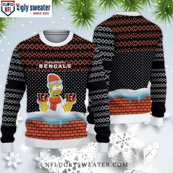 Cincinnati Bengals Xmas Sweater – Simpson Logo Print