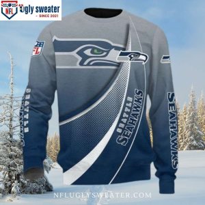 Classic Seattle Seahawks Logo Ugly Christmas Sweater For Fans