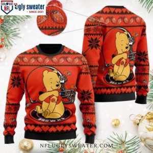 Cleveland Browns Christmas Sweater – Cute Winnie The Pooh Bear Graphic