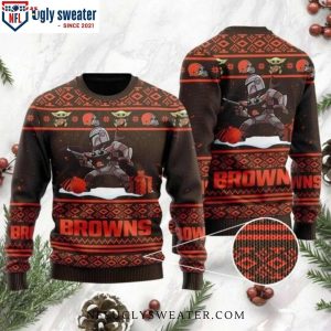 Cleveland Browns Star War Baby Yoda Christmas Ugly Sweater