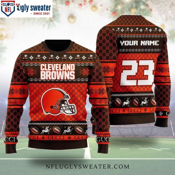 Cleveland Browns Ugly Christmas Sweater – Gucci Pattern Edition