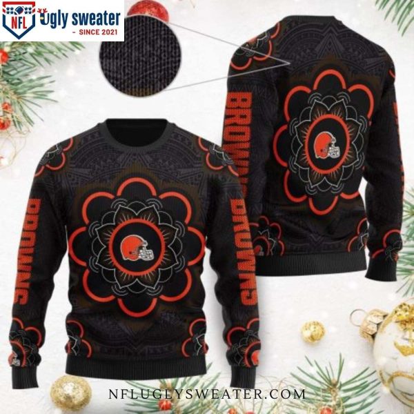 Cleveland Browns Ugly Christmas Sweater – Mandala Logo Pattern