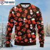 Cleveland Browns Ugly Sweater – Santa Claus In The Moon Graphic