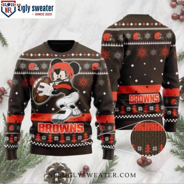 Cleveland Browns Ugly Sweater – Funny Mickey Mouse Play Football