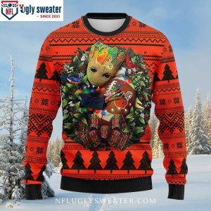 Cleveland Browns Ugly Sweater Groot Hug Football Graphics 1