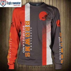 Cleveland Browns Ugly Sweater – Logo Pattern Christmas Gift