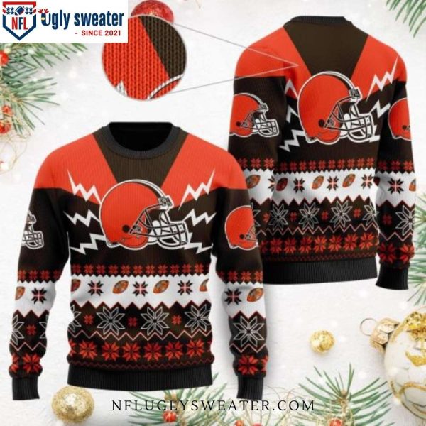 Cleveland Browns Ugly Sweater – NFL Football Team Logo Symbol