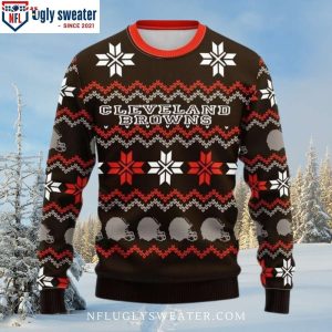 Cleveland Browns Ugly Sweater With Snow Pattern – Fan Favorite