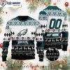 Custom Name Philadelphia Eagles Symbol Wearing Santa Claus Ugly Christmas Sweater