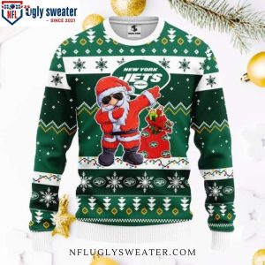 Cool Santa New York Jets Ugly Christmas Sweater Hip Festive Style 1