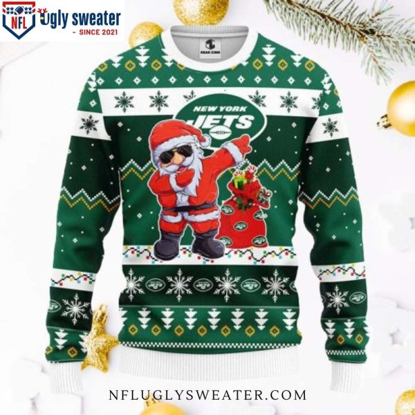 Cool Santa New York Jets Ugly Christmas Sweater – Hip Festive Style