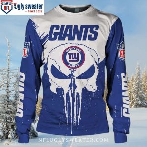 Cool Skull Graphic Themed New York Giants Ugly Sweater