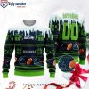 Personalized Santa Graphic Seattle Seahawks Ugly Christmas Sweater