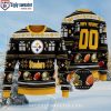 Custom Name Christmas Motifs Pittsburgh Steelers Ugly Christmas Sweater