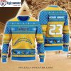 Football Player Snowflake Los Angeles Chargers Ugly Xmas Sweater