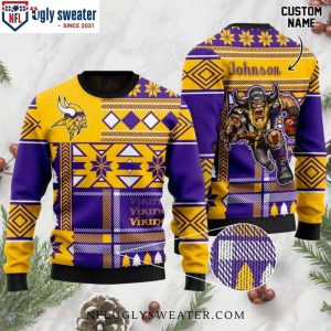 Custom Name Mn Vikings Ugly Christmas Sweater Unique Gift For Him