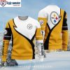 Cozy And Fun Santa Skull Candy Cane Pittsburgh Steelers Ugly Sweater