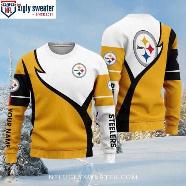 Custom Name Pittsburgh Steelers All Over Print Ugly Christmas Sweater