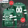 Holiday Gifts New York Jets Ugly Christmas Sweater – Candy Cane And Snowman Fun