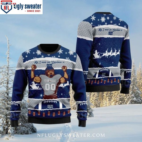 Customizable Player Indianapolis Colts Ugly Xmas Sweater For Fans