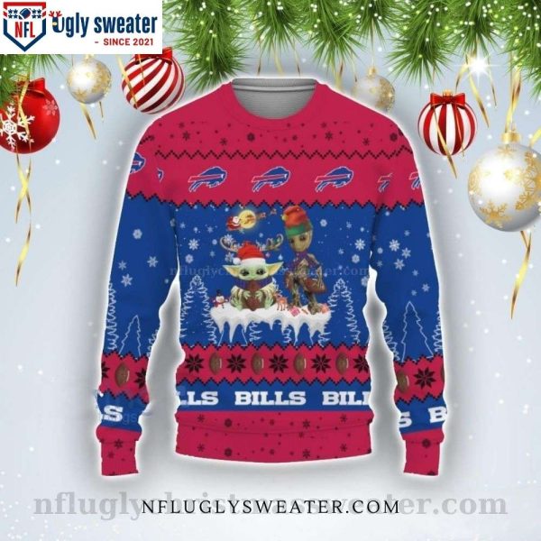 Cute Baby Yoda And Groot – Buffalo Bills Ugly Christmas Sweater