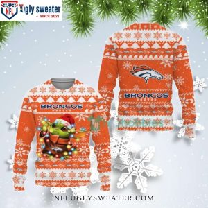 Cute Baby Yoda Star Wars Denver Broncos Ugly Christmas Sweater