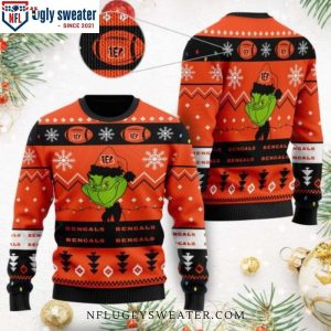 Cute Grinch Design – NFL Cincinnati Bengals Ugly Christmas Sweater For Fans