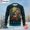 Dabbing Santa Jacksonville Jaguars Ugly Xmas Sweater With Gift Sack