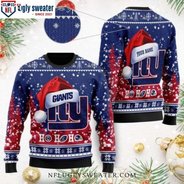 Cute Logo Symbol Wearing Santa Claus Hat New York Giants Xmas Sweater