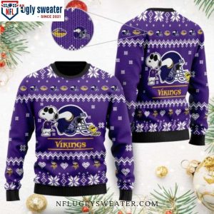 Cute The Snoopy Show Football Helmet – Minnesota Vikings Ugly Sweater