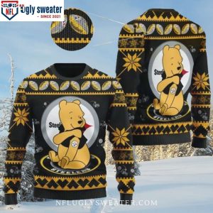 Cute Winnie The Pooh Bear NFL Pittsburgh Steelers Ugly Christmas Sweater