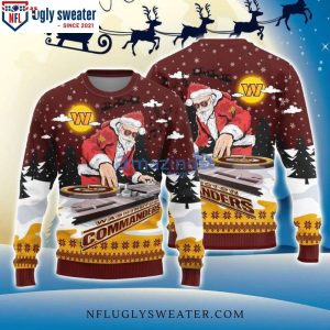 DJ Santa Claus Washington Commanders Christmas Sweater