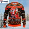 Cincinnati Bengals Logo Print Ugly Christmas Sweater With Baby Yoda And Christmas Lights