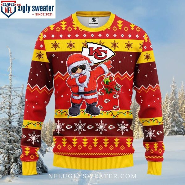 Dabbing Santa Claus Kansas City Chiefs Ugly Christmas Sweater