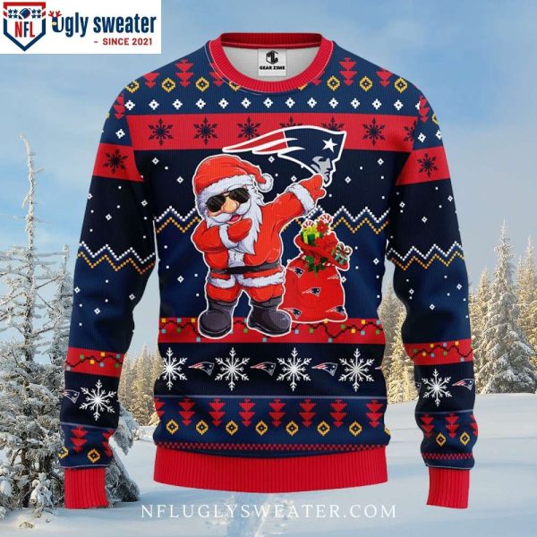 Dabbing Santa Claus Patriots Ugly Christmas Sweater Unique Gift For Fans