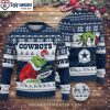 Dallas Cowboys Skull Flower All Over Print Funny Xmas Sweaters, Dallas Cowboys Gifts For Men