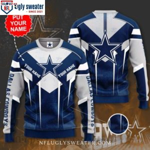 Dallas Cowboys Logo Custom Name – Line Patterns Edition Ugly Christmas Sweater