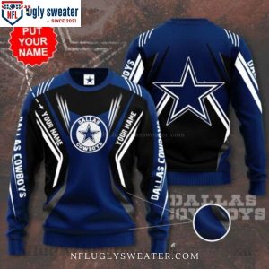 Dallas Cowboys Logo Custom Name Xmas Sweater – Perfect Gift for Him